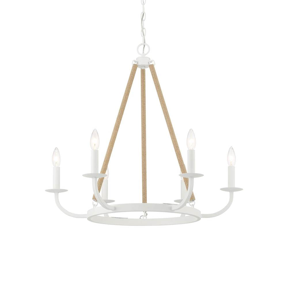 Minka-Lavery Lanton 6-light Sand White With Natural Rope Chandelier
