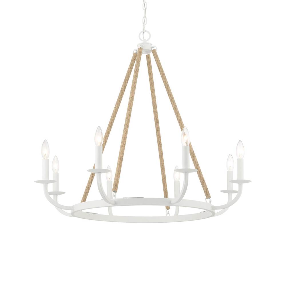 Minka-Lavery Lanton 8-light Sand White With Natural Rope Chandelier