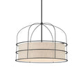 Minka-Lavery Gateway Park Gateway Park 6-light Coal Pendant With Oatmeal Linen Shade