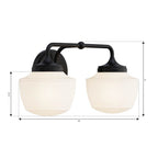 Minka-Lavery 2572-899 Dark Matte Black Cornwell 16'' 2-light Vanity Image 2