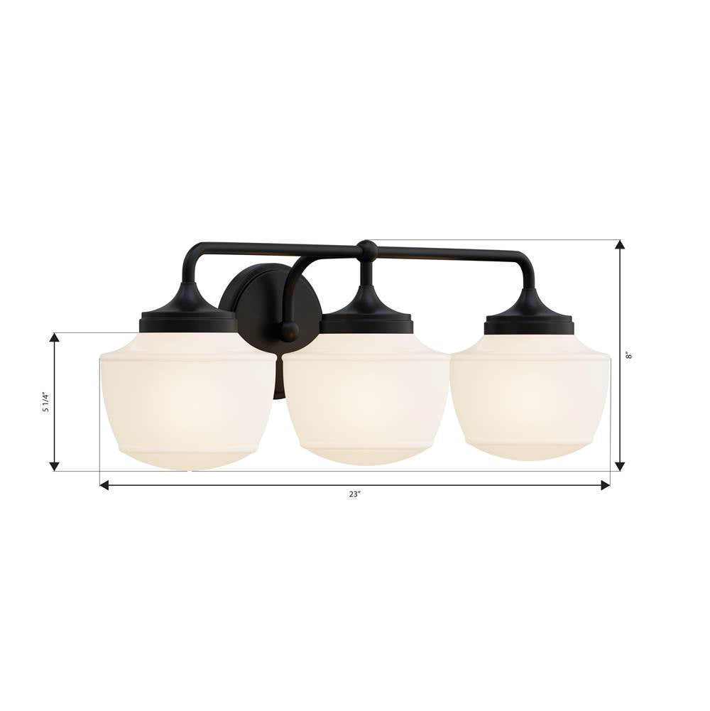 Minka-Lavery 2573-899 Dark Matte Black Cornwell 23'' 3-light Vanity Image 2