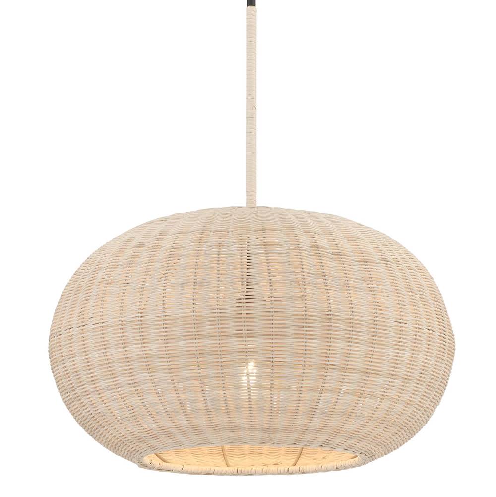 Minka-Lavery Modjeska 1-light Coal Pendant With Natural Rattan Shade