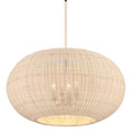 Minka-Lavery Modjeska 4-light Coal Pendant With Natural Rattan Shade