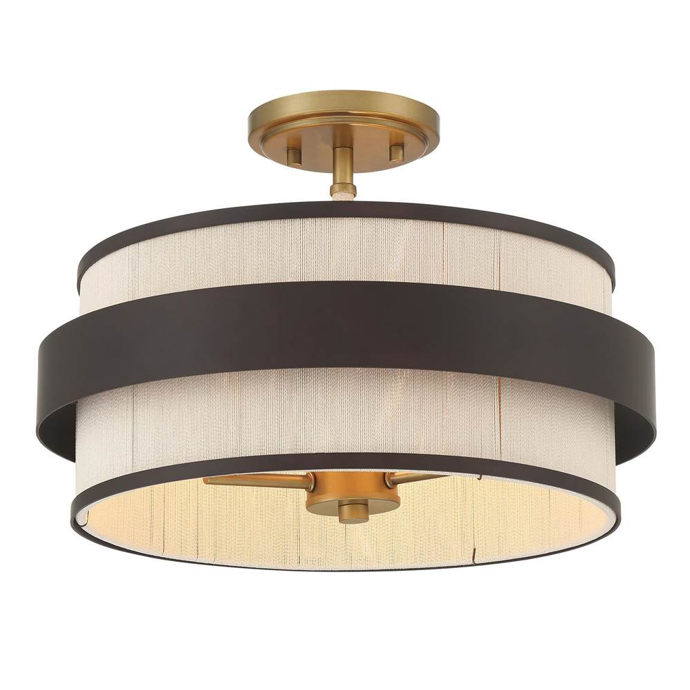 Minka-Lavery 3685-886 Legacy Brass Painted 3 Light Semi Flush Image 6