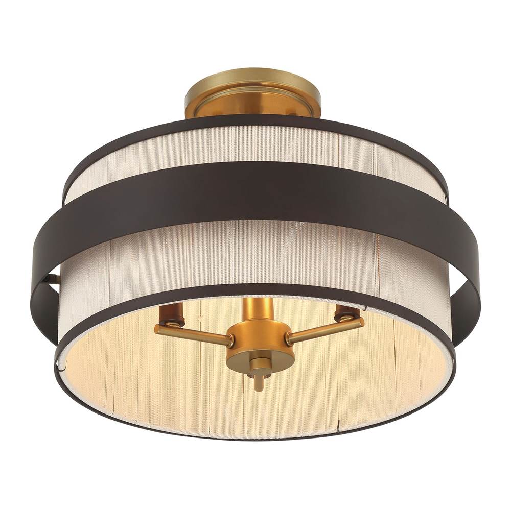 Minka-Lavery 3685-886 Legacy Brass Painted 3 Light Semi Flush Image 5