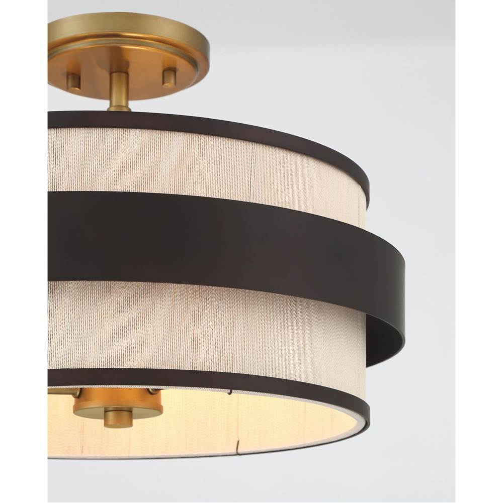 Minka-Lavery 3685-886 Legacy Brass Painted 3 Light Semi Flush Image 4