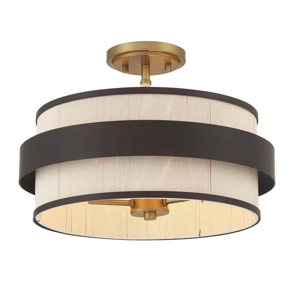 Minka-Lavery 3685-886 Legacy Brass Painted 3 Light Semi Flush Image 1