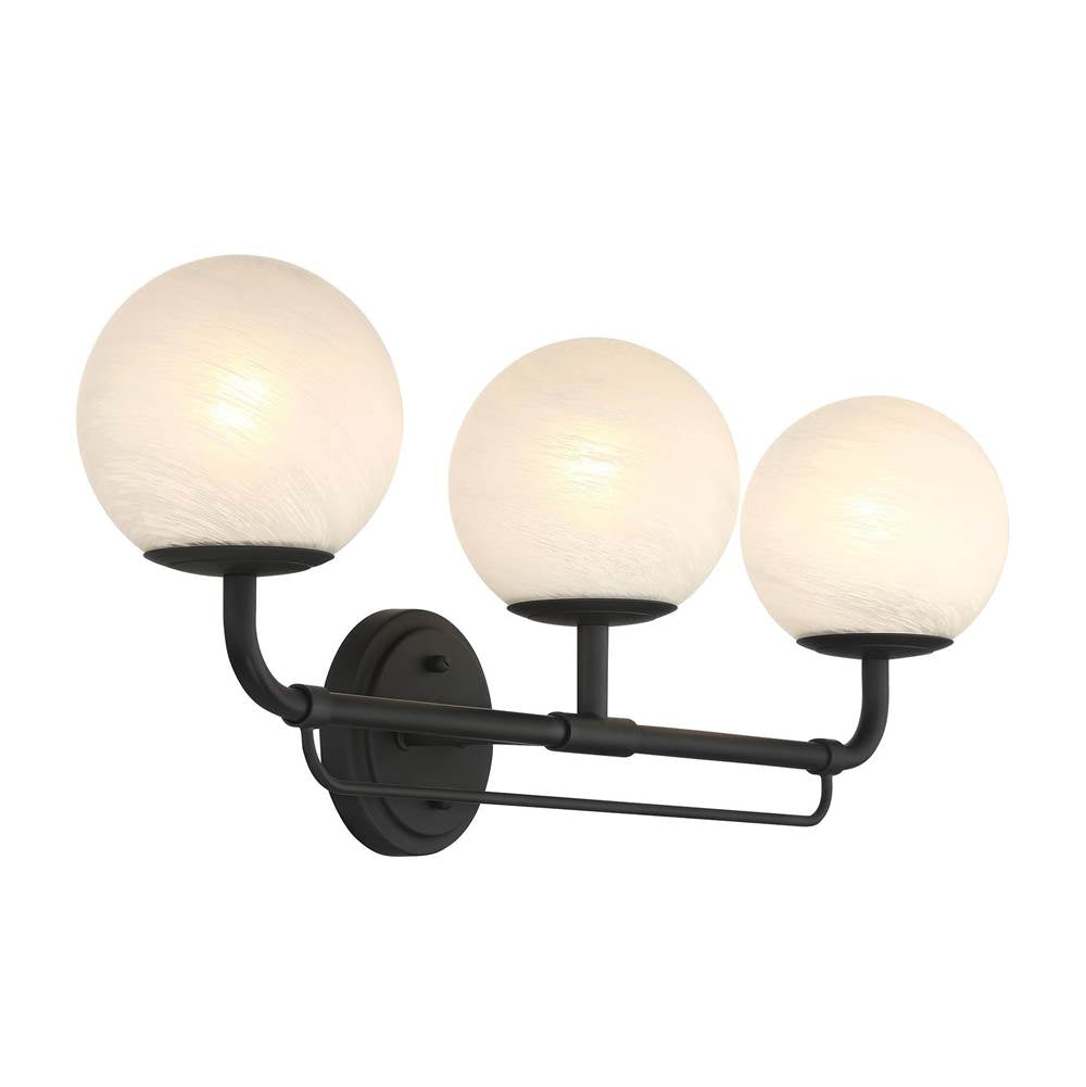Minka-Lavery 3793-899 Dark Matte Black 3 Light Vanity Image 4