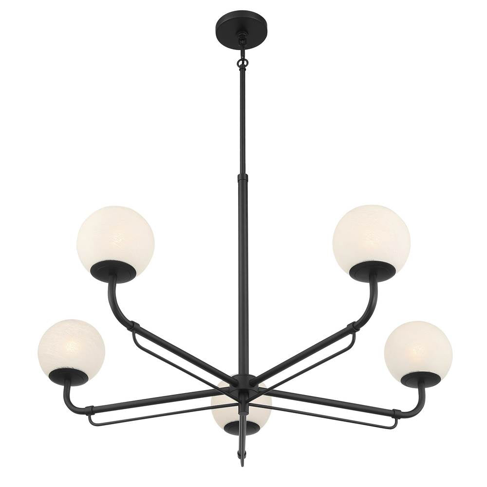 Minka-Lavery 3795-899 Dark Matte Black 5 Light Chandelier Image 6