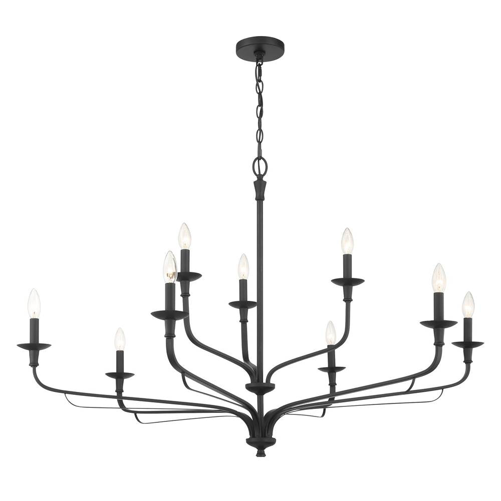 Minka-Lavery 3829-899 Dark Matte Black 9 Light Chandelier Image 6