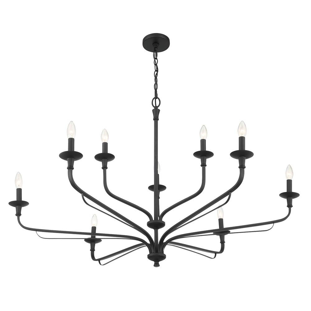 Minka-Lavery 3829-899 Dark Matte Black 9 Light Chandelier Image 5
