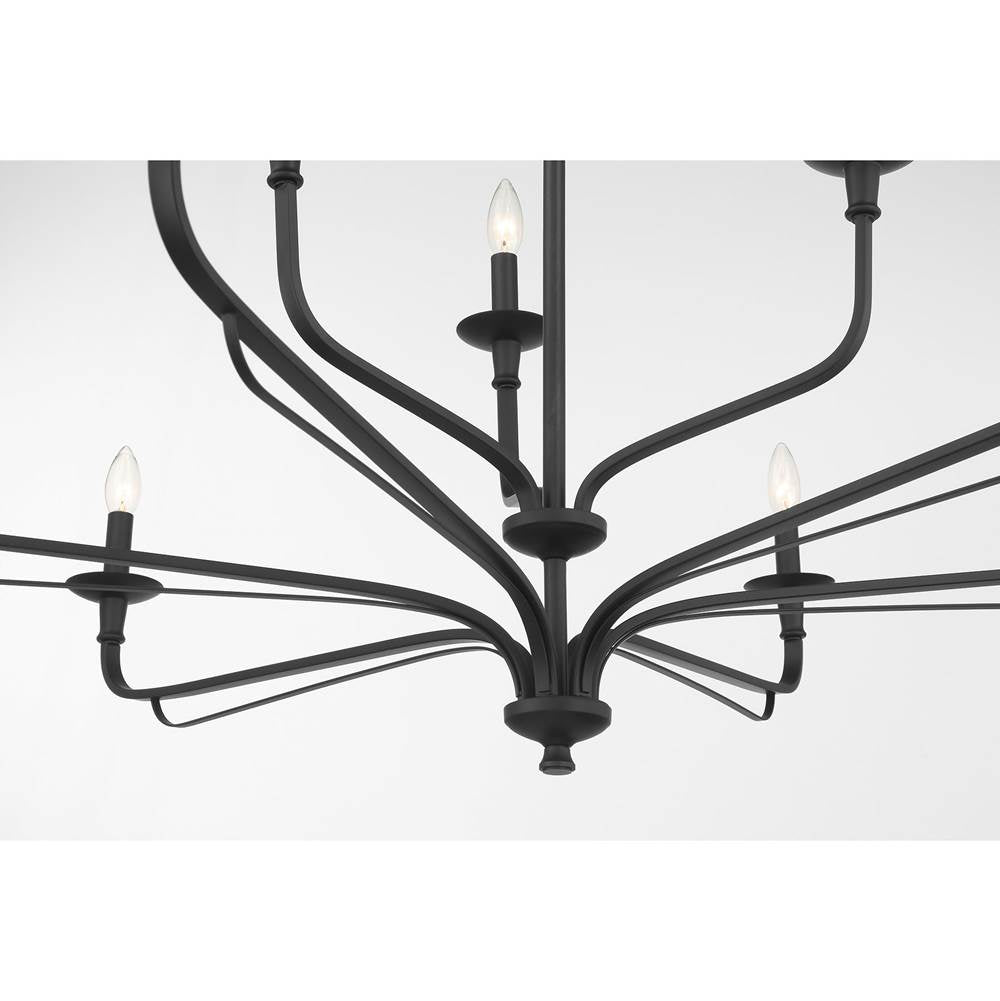 Minka-Lavery 3829-899 Dark Matte Black 9 Light Chandelier Image 4
