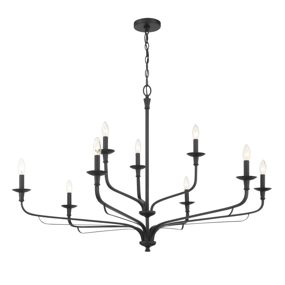 Minka-Lavery 3829-899 Dark Matte Black 9 Light Chandelier Image 1
