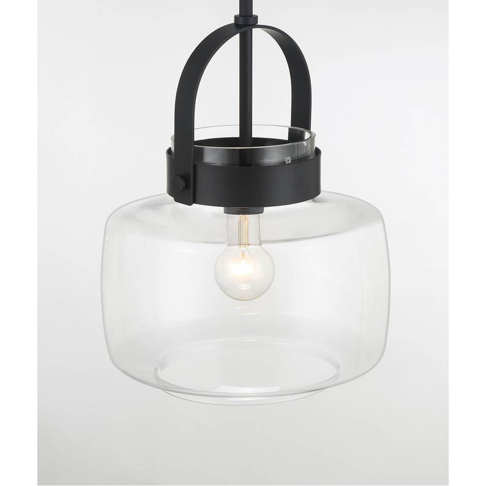 Minka-Lavery 3937-899 Dark Matte Black 1 Light Pendant Image 4