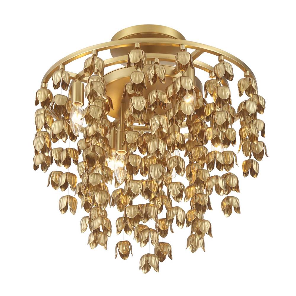 Minka-Lavery 3965-732 Legacy Brass 6 Light Semi Flush Image 1