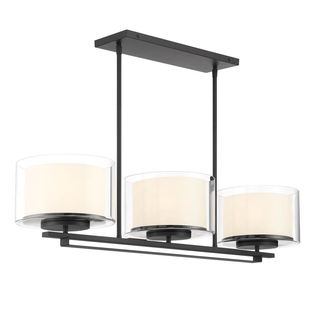 Minka-Lavery Parsons Studio Vantage Sand Coal With Etched Inner And Clear Outer Glass Shades