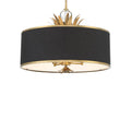 Minka-Lavery Caprio 4-light Natural Brushed Brass Pendant With Black Fabric Shade