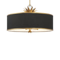 Minka-Lavery Caprio 6-light Natural Brushed Brass Pendant With Black Fabric Shade