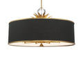 Minka-Lavery Caprio 8-light Natural Brushed Brass Pendant With Black Fabric Shade
