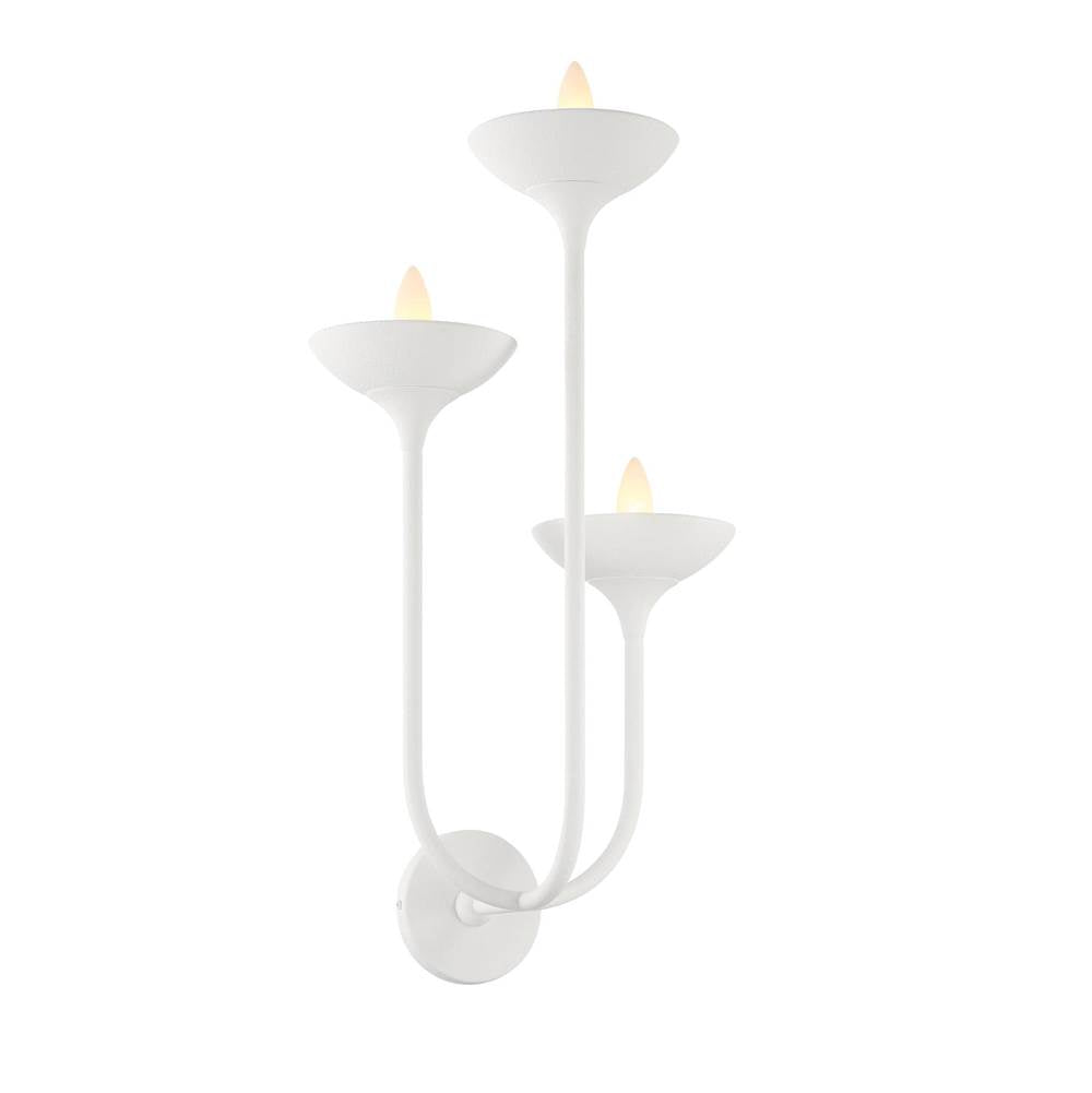 Minka-Lavery Ryton 3-light Plaster White Wall Sconce