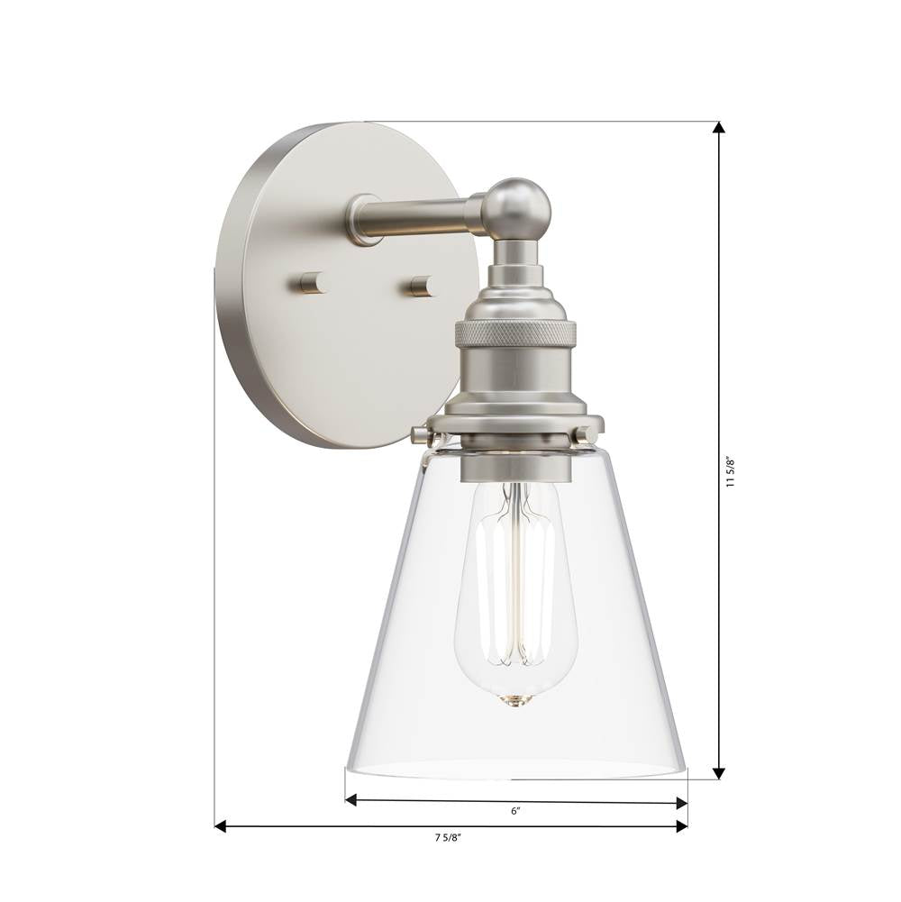 Minka-Lavery 5681-84 Brushed Nickel Barwell 11.75'' High 1-light Bath Sconce Image 2