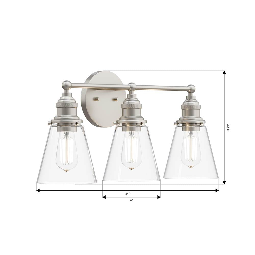 Minka-Lavery 5683-84 Brushed Nickel Barwell 24'' 3-light Vanity Image 2