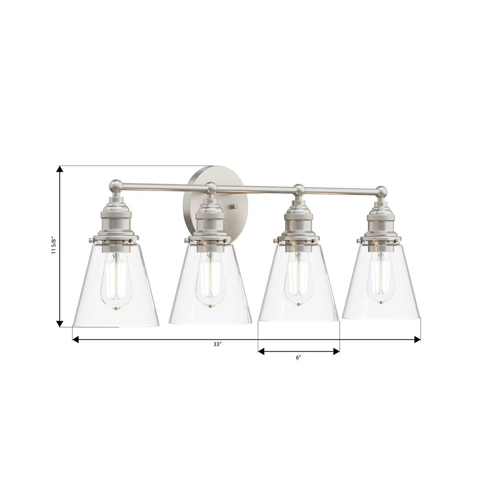 Minka-Lavery 5684-84 Brushed Nickel Barwell 33'' 4-light Vanity Image 2