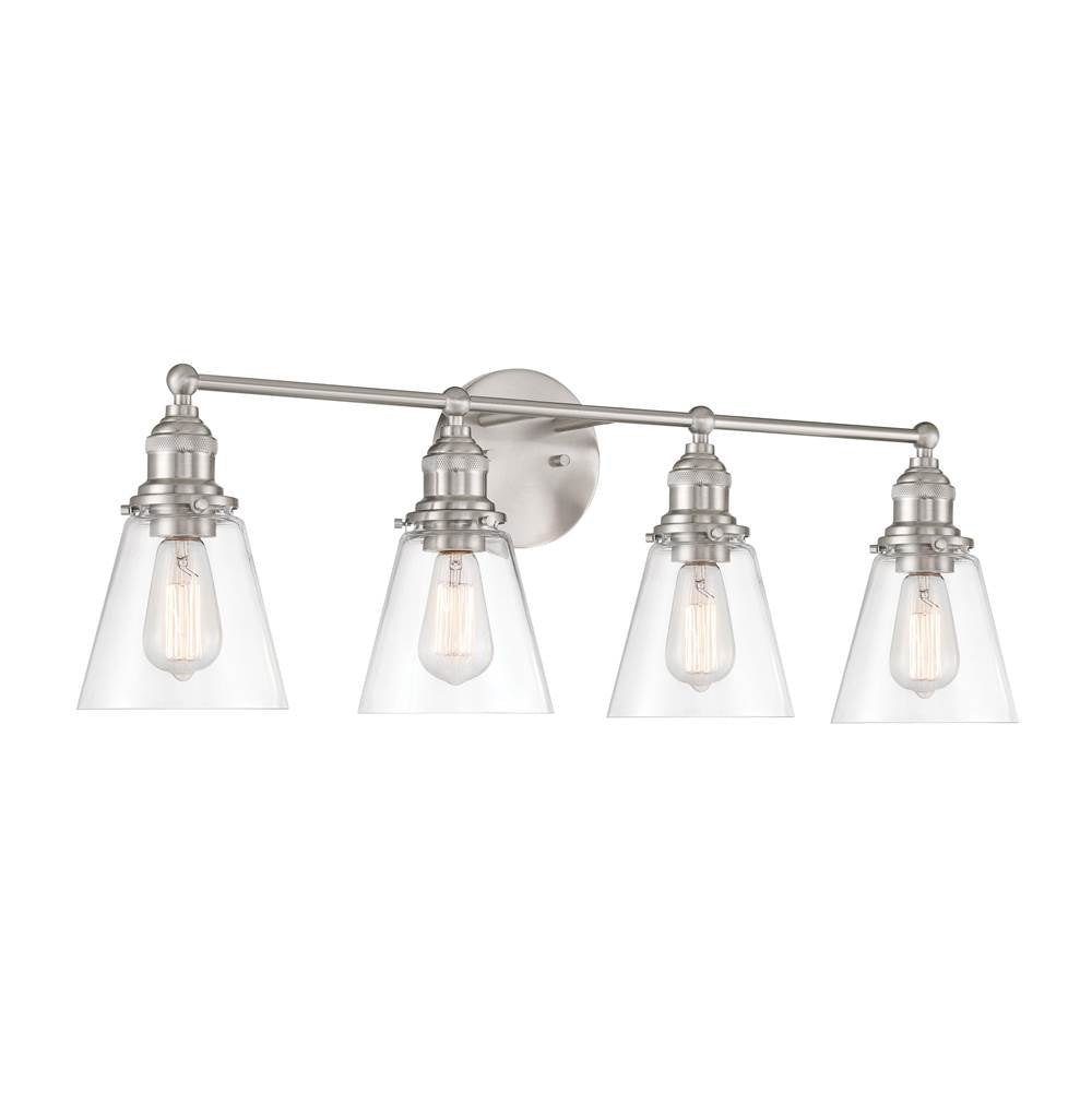 Minka-Lavery 5684-84 Brushed Nickel Barwell 33'' 4-light Vanity Image 1