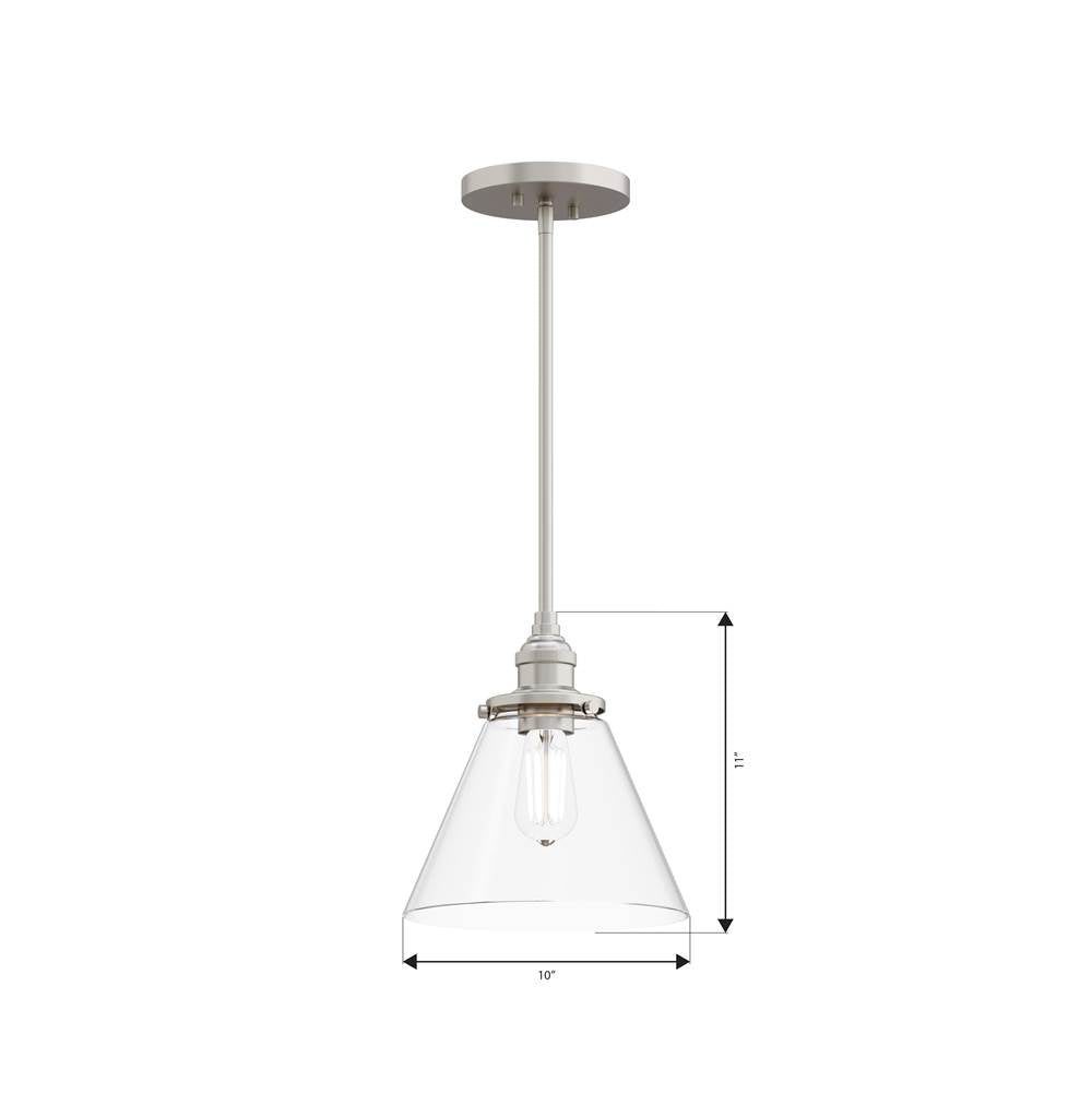 Minka-Lavery 5686-84 Brushed Nickel Barwell 10'' 1-light Mini Pendant Image 2
