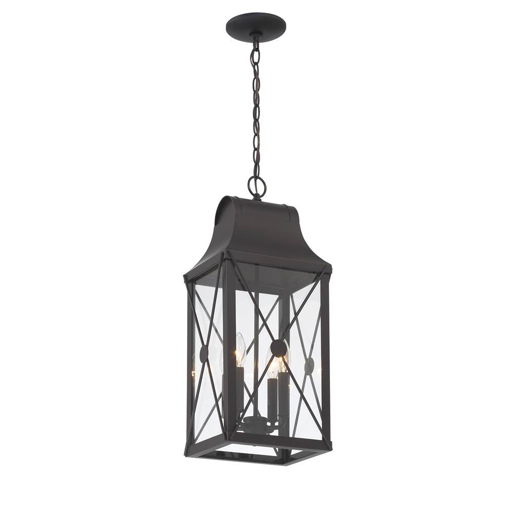 Minka-Lavery 73297-143C Oil Rubbed Bronze,Gold Highlights De Luz - 4 Light Outdoor Chain Hung Lantern Image 2