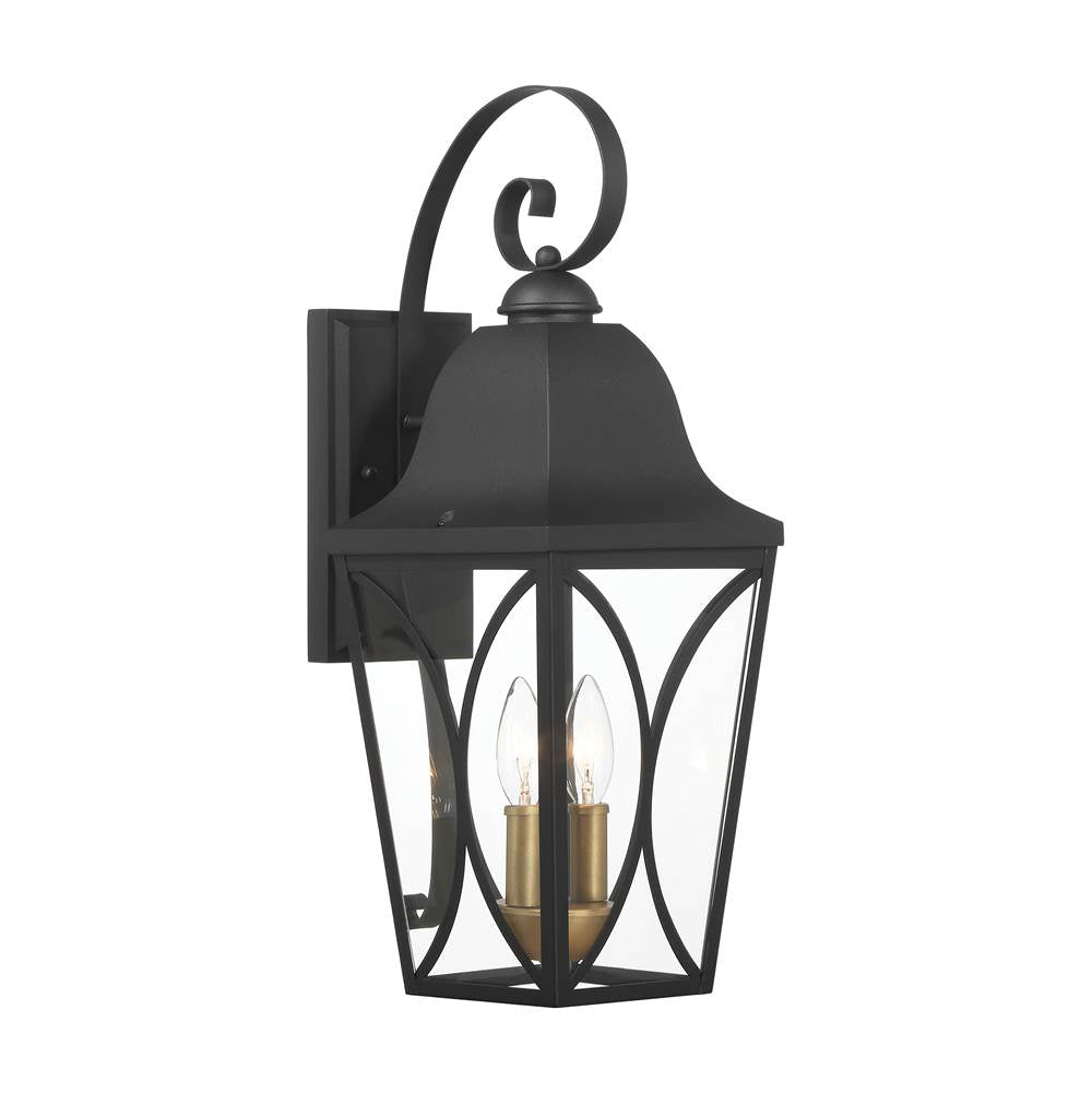 Minka-Lavery 73352-757 Sand Coal Black,Olden Brass Cardigan 2 Light Outdoor Wall Mount Image 3