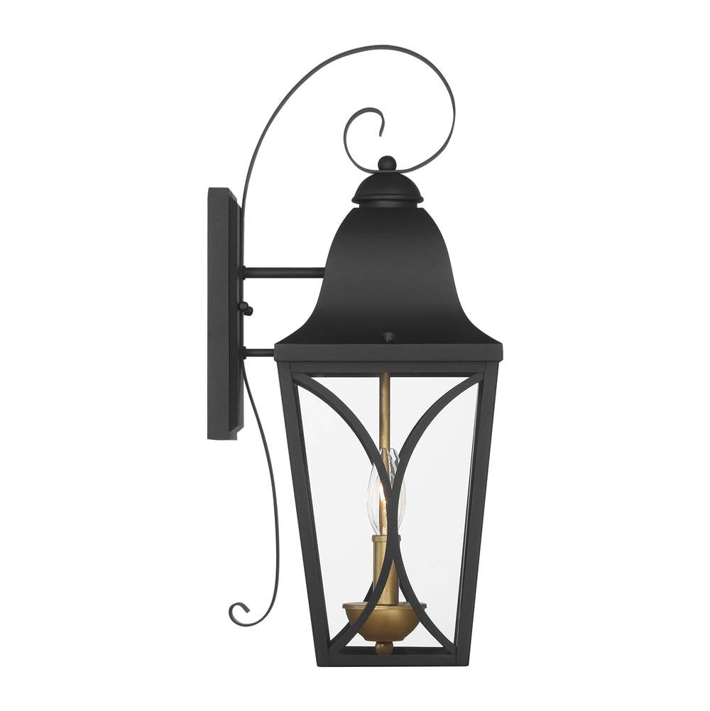 Minka-Lavery 73352-757 Sand Coal Black,Olden Brass Cardigan 2 Light Outdoor Wall Mount Image 2
