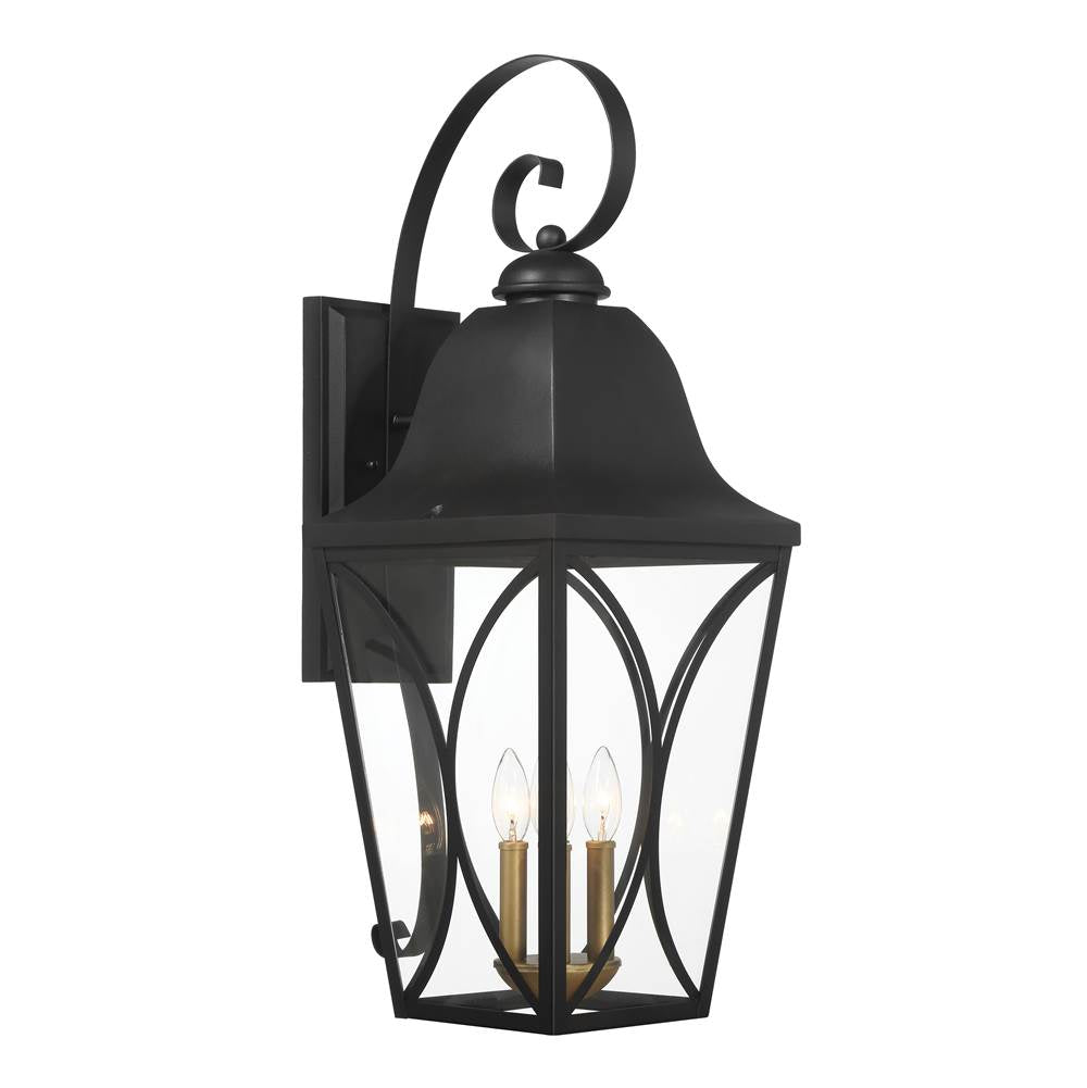 Minka-Lavery 73359-757 Sand Coal Black,Olden Brass Cardigan 4 Light Outdoor Wall Mount Image 3