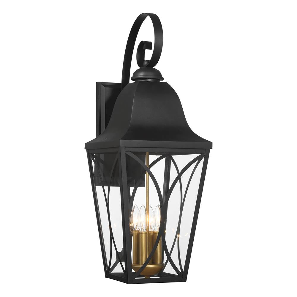 Minka-Lavery 73359-757 Sand Coal Black,Olden Brass Cardigan 4 Light Outdoor Wall Mount Image 1