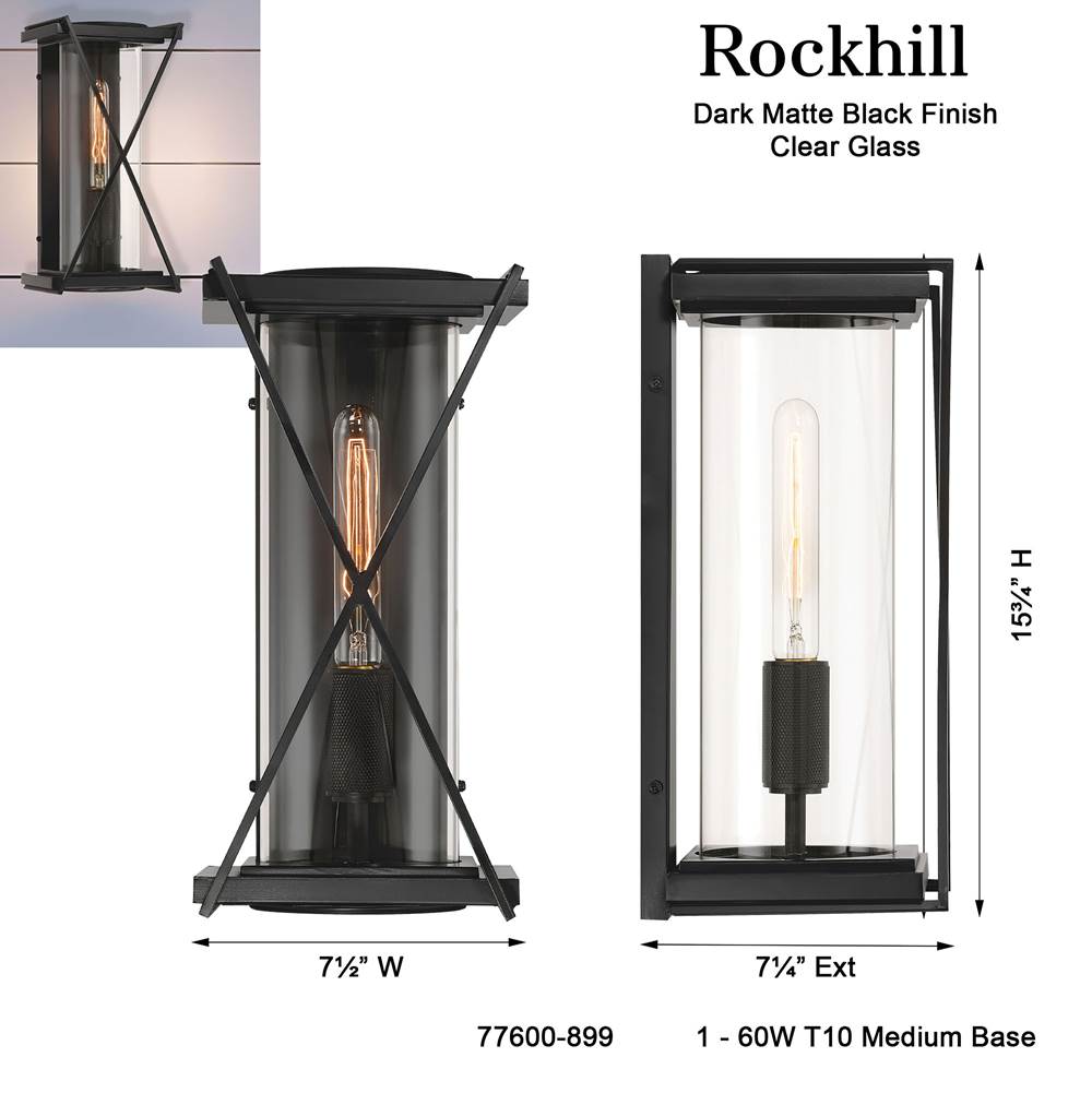 Minka-Lavery 77600-899 Dark Matte Black Rockhill 15.75'' High 1-light Outdoor Sconce Image 3