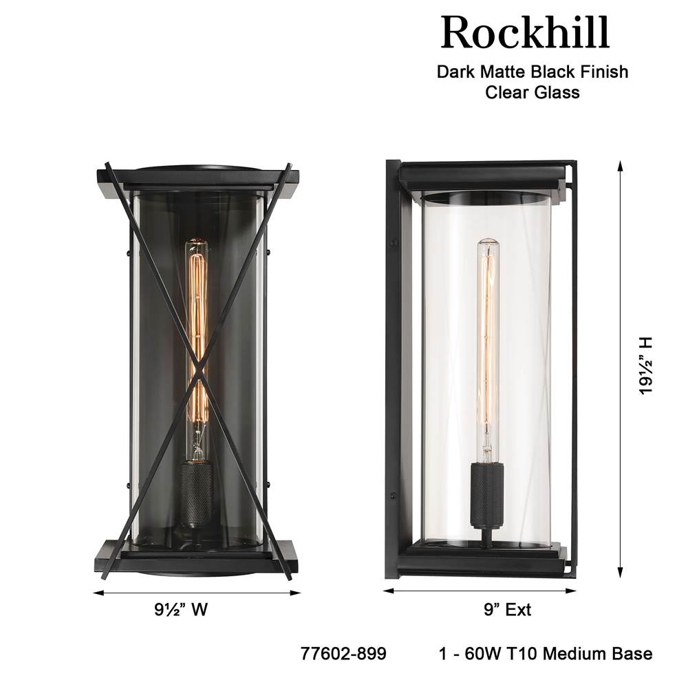 Minka-Lavery 77602-899 Dark Matte Black Rockhill 19.5'' High 1-light Outdoor Sconce Image 3