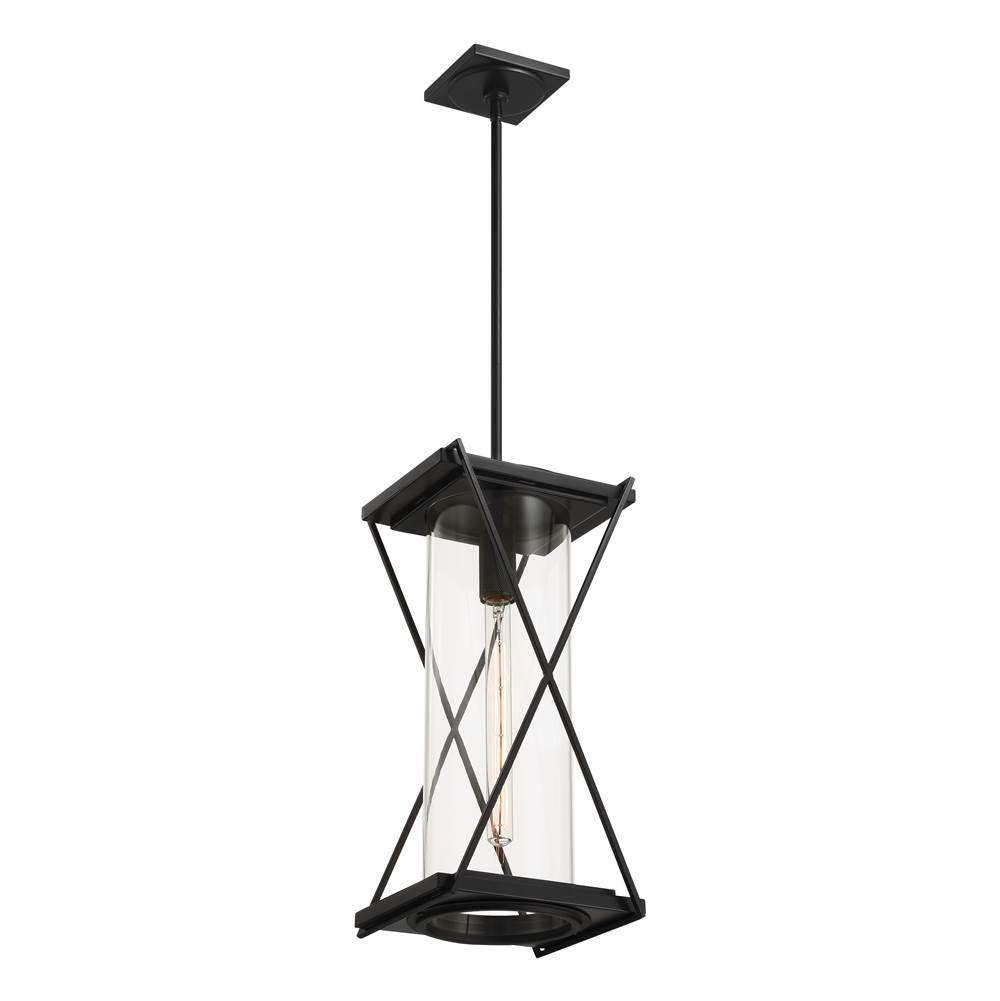 Minka-Lavery 77604-899 Dark Matte Black Rockhill 19'' High 1-light Outdoor Pendant Image 4