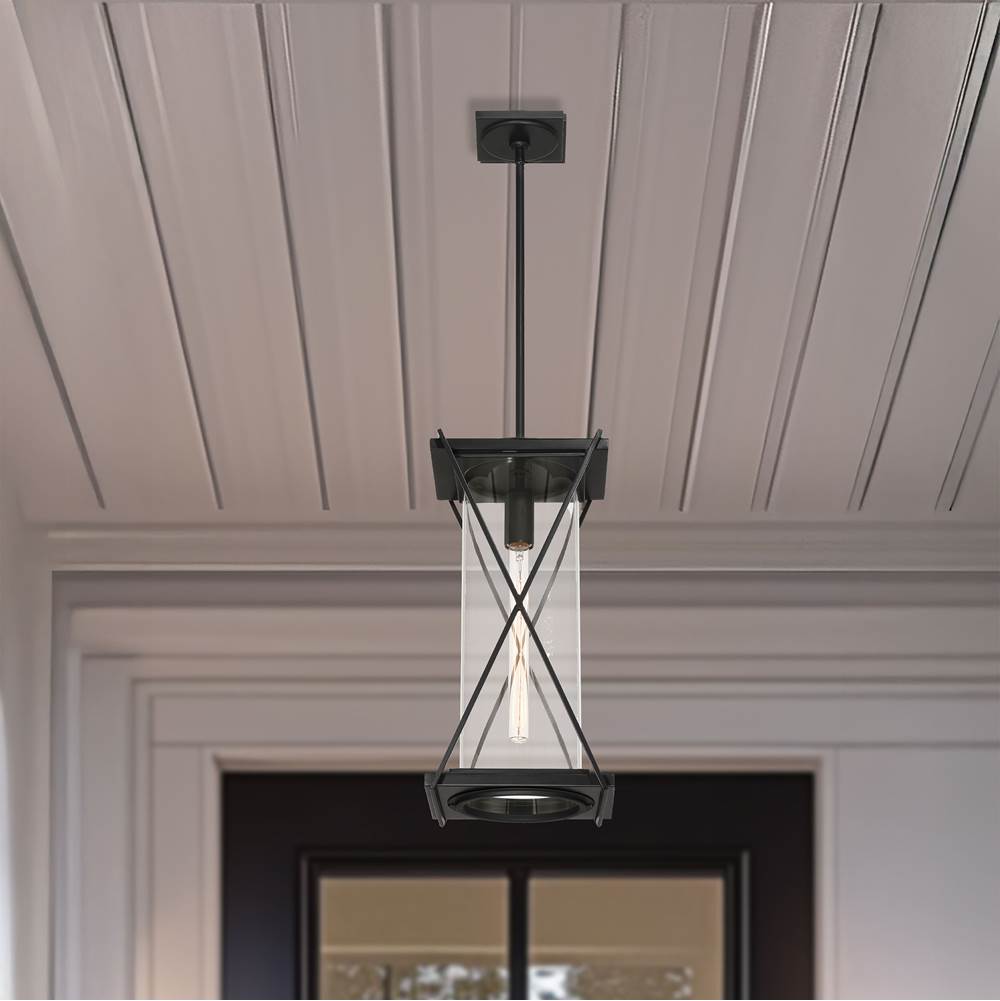 Minka-Lavery 77604-899 Dark Matte Black Rockhill 19'' High 1-light Outdoor Pendant Image 2