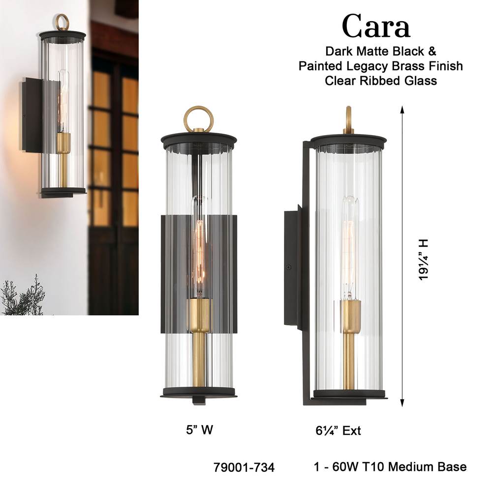 Minka-Lavery 79001-734 Dark Matte Black Cara 19.25'' High 1-light Outdoor Wall Sconce Image 3
