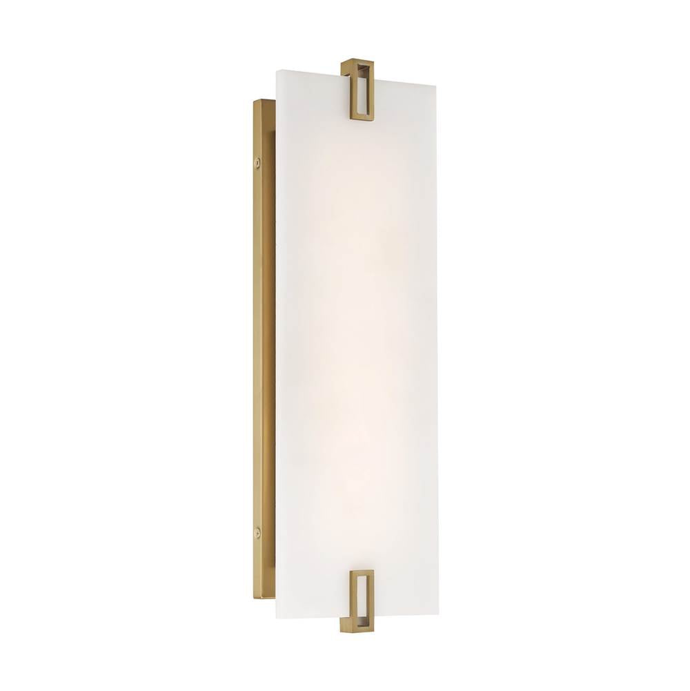 Minka-Lavery Aizen 19'' Soft Brass Led Wall Sconce With White Faux Alabaster Diffuser