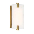 Minka-Lavery Aizen 12'' Soft Brass Led Wall Sconce With White Faux Alabaster Diffuser