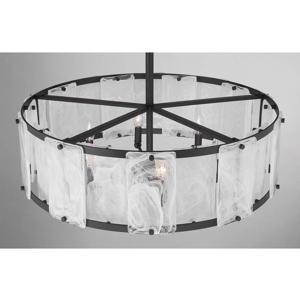 Minka-Lavery 3636-899 Dark Matte Black Veil 29.25'' 6-light Pendant Image 6