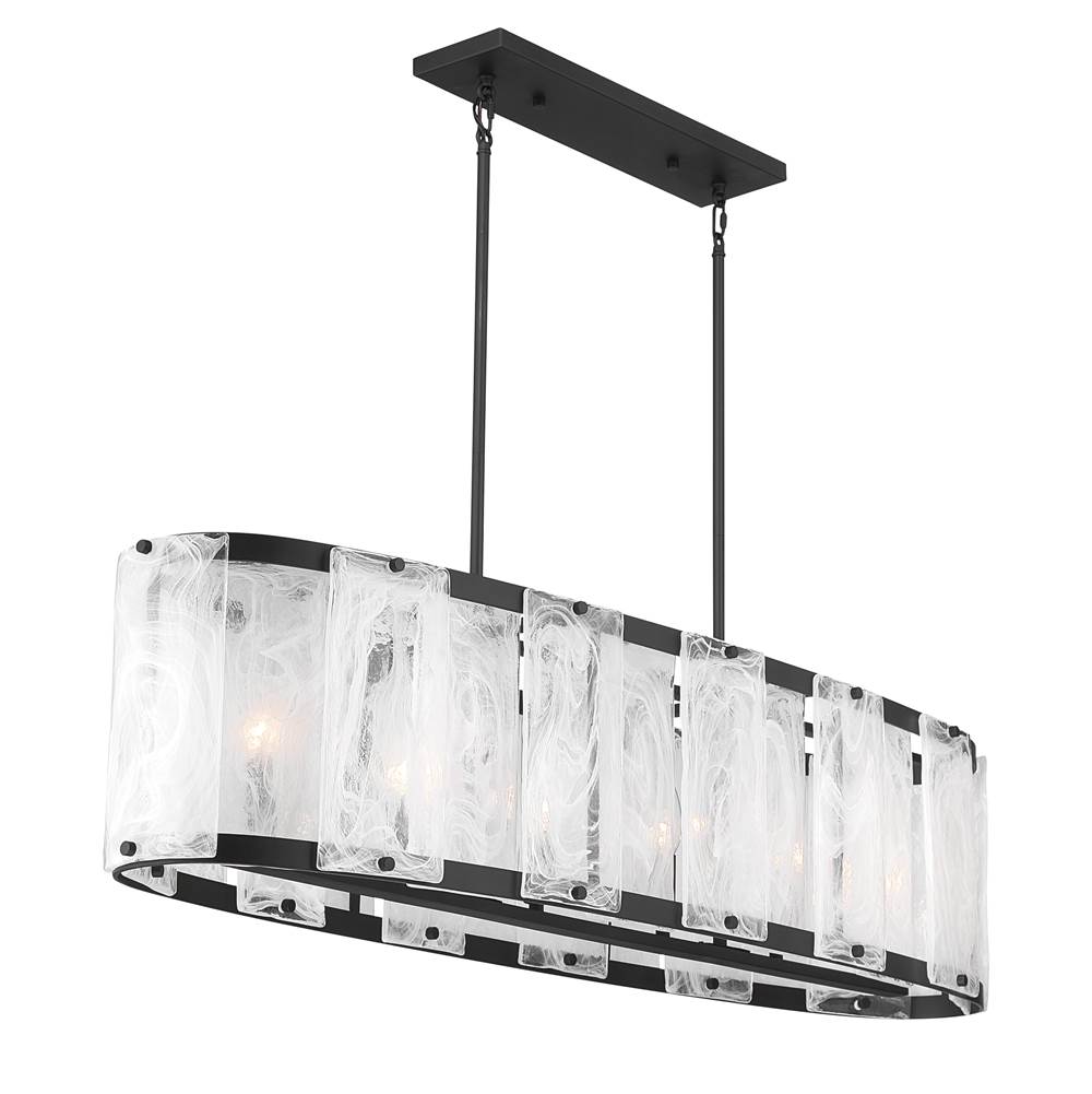 Minka-Lavery 3639-899 Dark Matte Black Veil 48'' 6-light Linear Chandelier Image 8