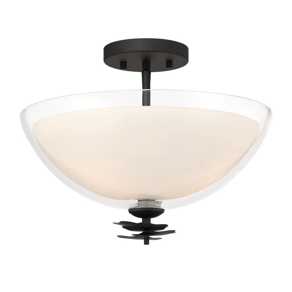 Minka-Lavery 10255-899 Dark Matte Black Elowen 15'' 3-light Semi-flush Mount Image 9