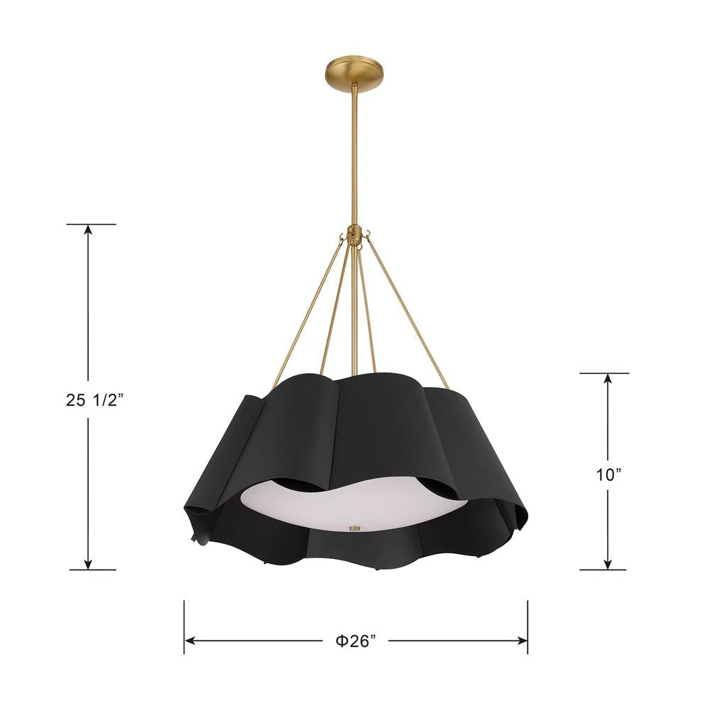 Minka-Lavery 3954-796 Dark Bronze With Legacy Brass Waveform 26'' 4-light Pendant Image 2