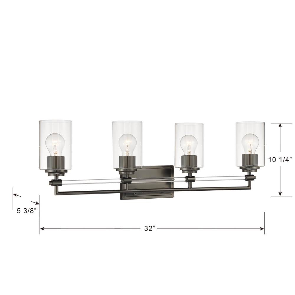 Minka-Lavery 2644-749 Rustic Gun Metal Binsly 32'' Wide 4-light Vanity Image 3