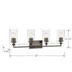Minka-Lavery 2644-749 Rustic Gun Metal Binsly 32'' Wide 4-light Vanity Image 3