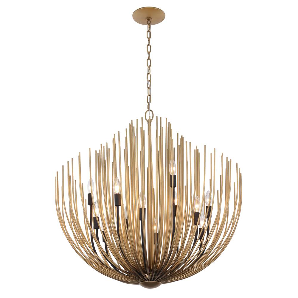 Minka-Lavery 16209-876 Legacy Brass With Dark Matte Black Florenza 32'' 12-light Chandelier Image 9
