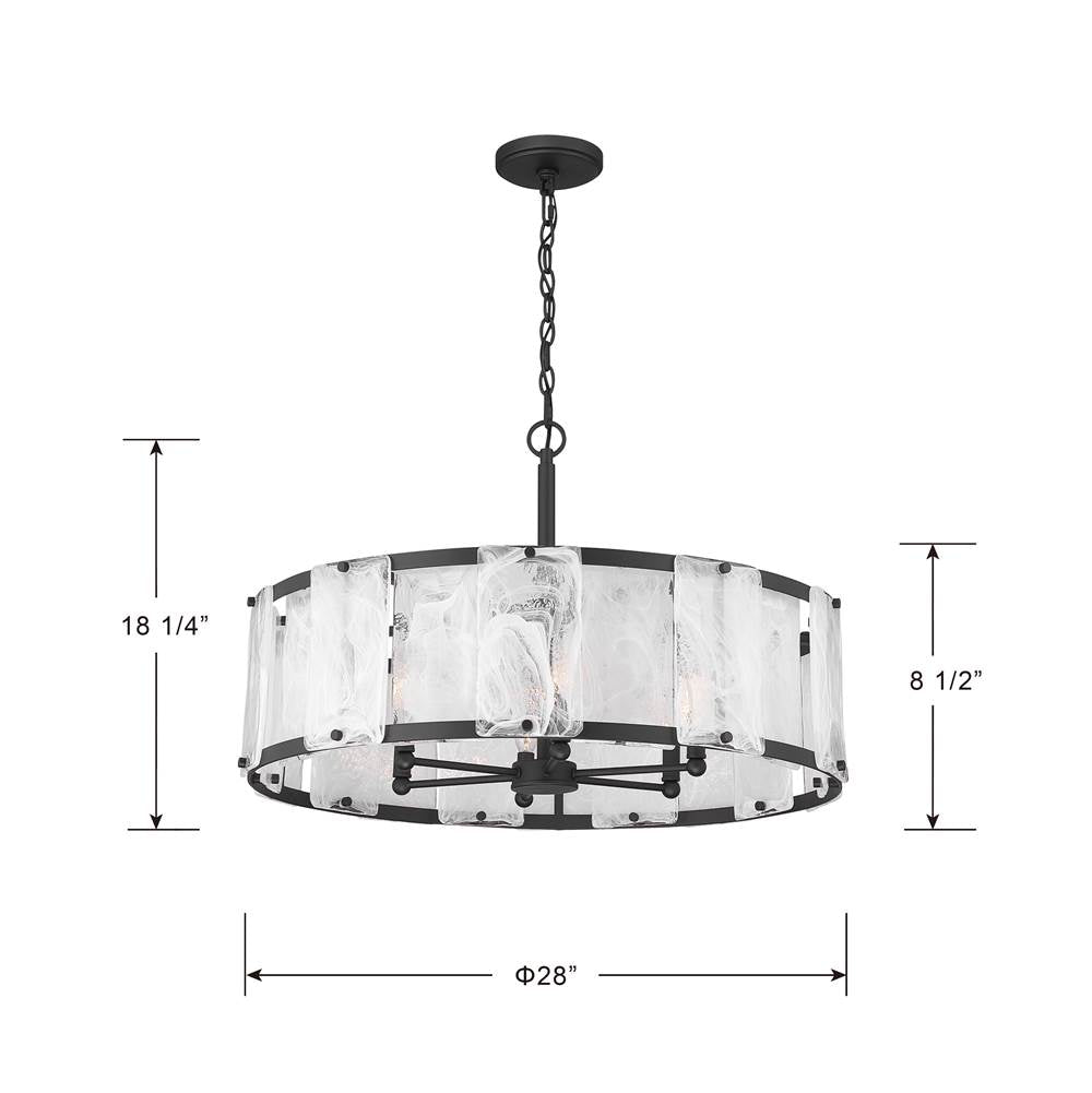 Minka-Lavery 3636-899 Dark Matte Black Veil 29.25'' 6-light Pendant Image 2