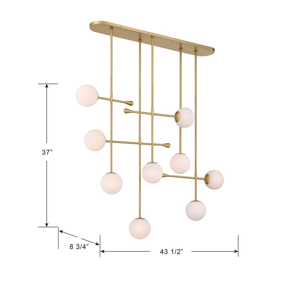 Minka-Lavery 10149-732 Legacy Brass Ursolus 43.5'' 9-light Linear Chandelier Image 2